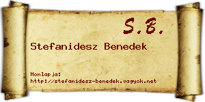 Stefanidesz Benedek névjegykártya